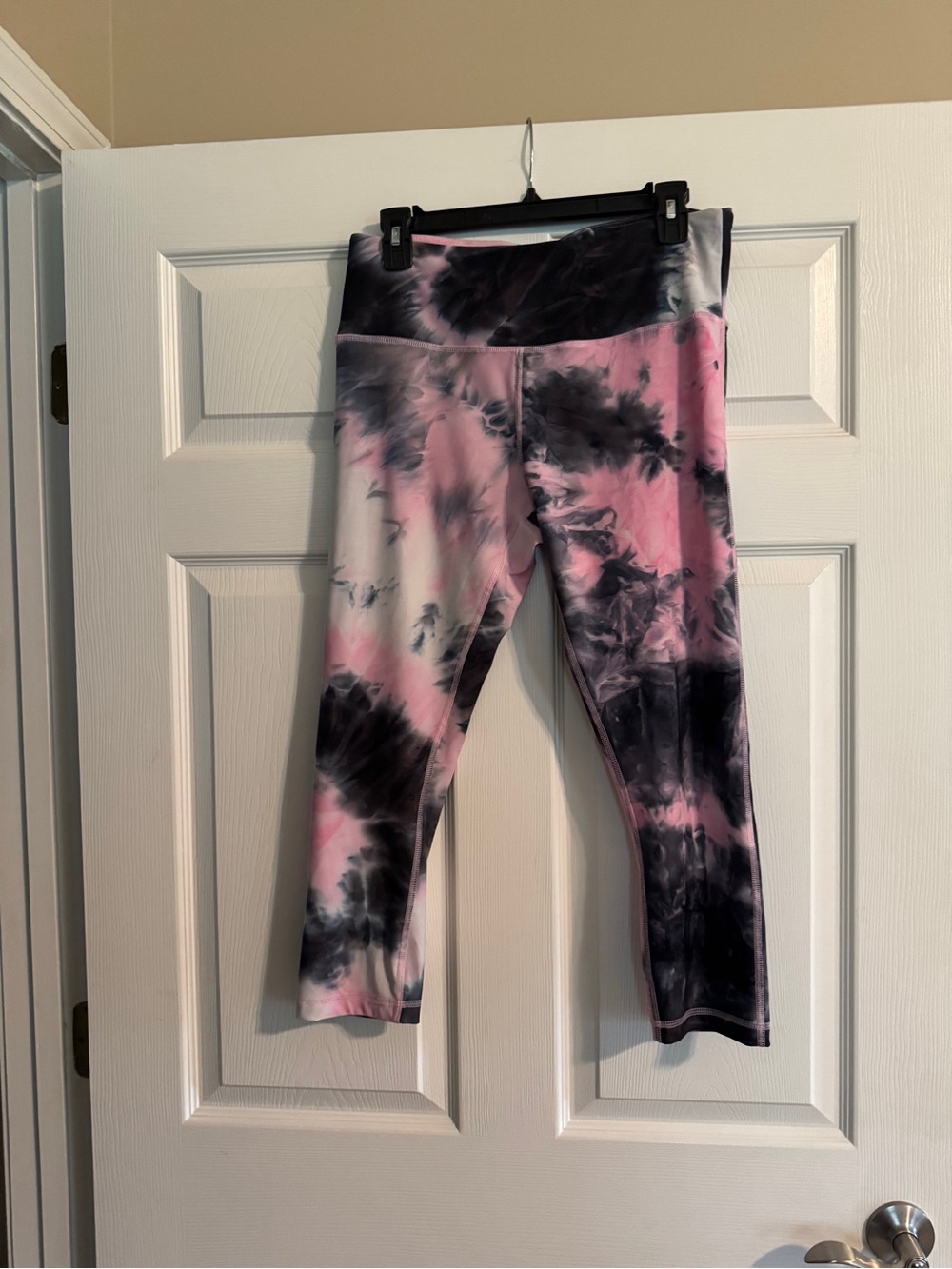 VOGO Athletica Pink and Black Tie-Dye High-Waist Leggings